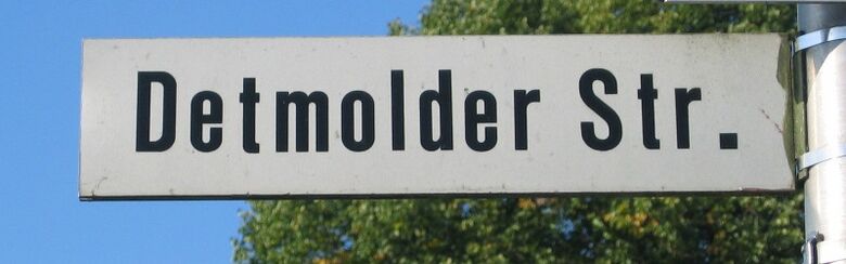 Straßenschild Detmolder Straße