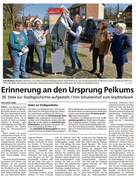 Datei:Stefan Gehre - Erinnerung an den Ursprung Pelkums - Westfälischer Anzeiger Hamm vom 23.03.2022.jpg