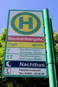 Haltestellenschild Beukenbergstraße