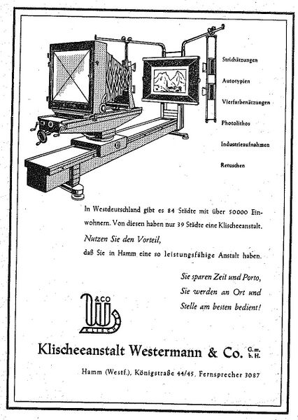 Datei:Klischeeanstalt Westermann Werbeanzeige 1951.JPG