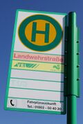 Haltestellenschild Landwehrstraße/Sandbochum