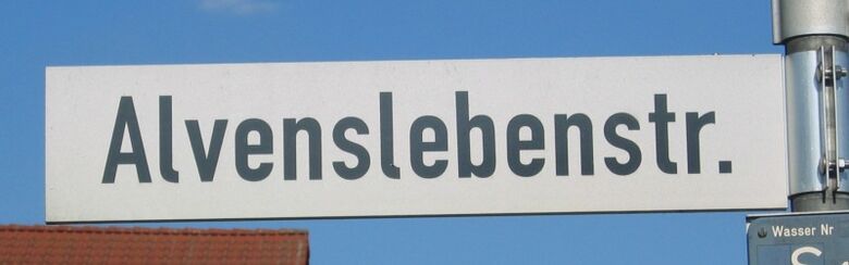 Straßenschild Alvenslebenstraße