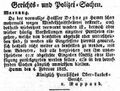 Warnung des OLG-Präsidenten vor einem Winkeladvokaten, Rheinisch-Westfälischer Anzeiger vom 18. Februar 1823