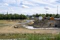 Bauarbeiten am Entree zum Auenpark, Juli 2022