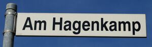 Straßenschild Am Hagenkamp