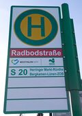Haltestellenschild Radbodstraße