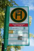 Haltestellenschild Eschhaus Kreuz/HELLA Werk