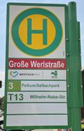 Haltestellenschild Große Werlstraße