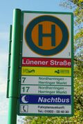 Haltestellenschild Lünener Straße