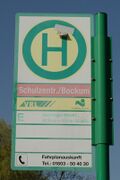 Haltestellenschild Schulzentrum Bockum