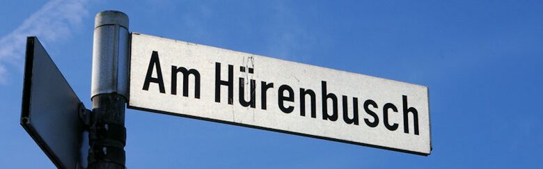 Straßenschild Am Hürenbusch