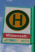 Haltestellenschild Vinzenzstraße