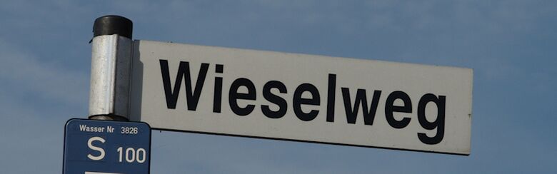 Straßenschild Wieselweg