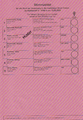 Stimmzettel für die Ratswahl (Beispiel des Wahlbezirks 4 in Hamm)