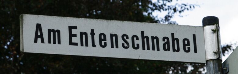 Straßenschild Am Entenschnabel