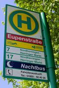 Haltestellenschild Eupenstraße