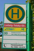 Haltestellenschild Ludwig-Teleky-Straße