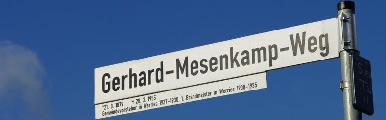 Straßenschild Gerhard-Mesenkamp-Weg