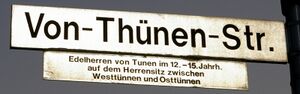 Straßenschild Von-Thünen-Straße